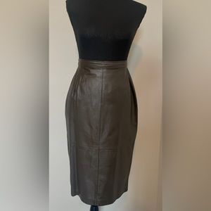 VTG Brown Genuine Leather Skirt
